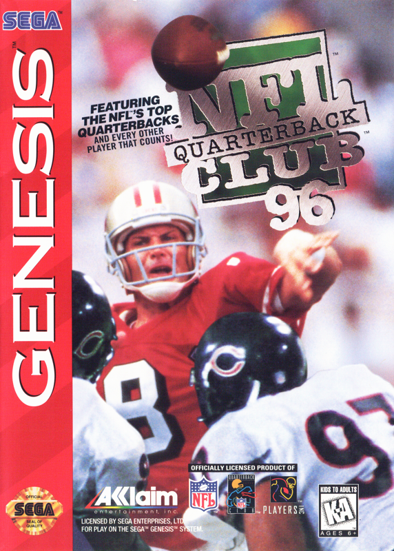 NFL Quarterback Club box art for Sega Genesis